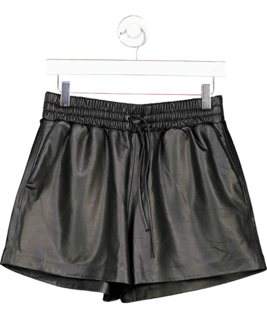 WAT. THE BRAND Black Vegan Leather Shorts UK 6