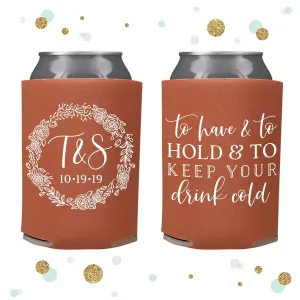 Wedding Can Cooler #131R - To Have and To Hold
