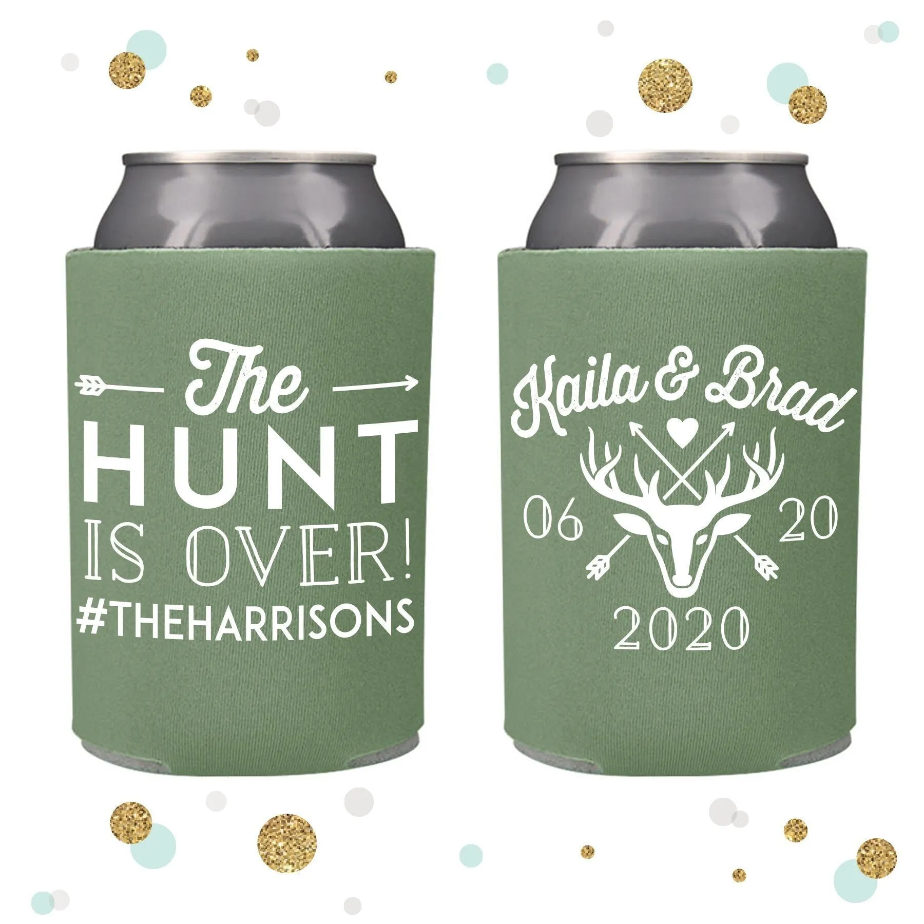 Wedding Can Cooler #133R - The Hunt is Over