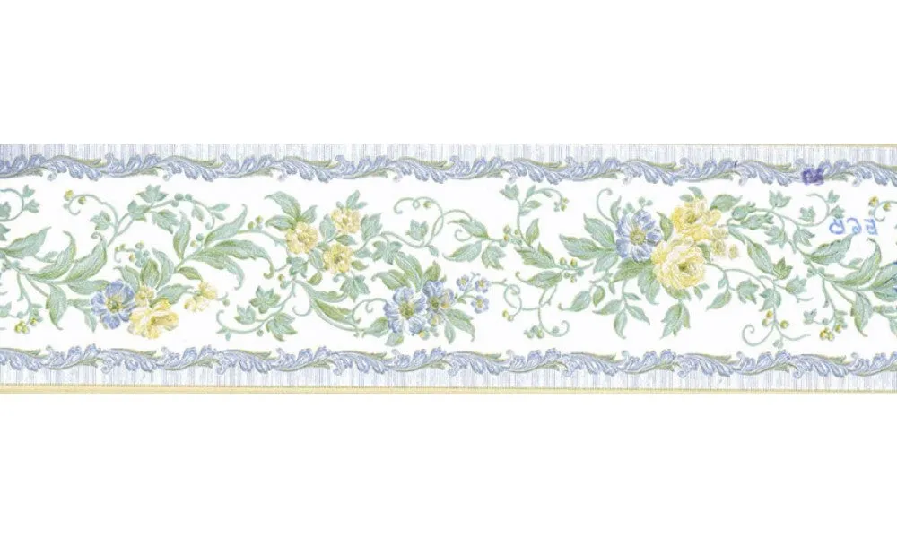 White Blue Yellow Running Rose 31616130 Wallpaper Border