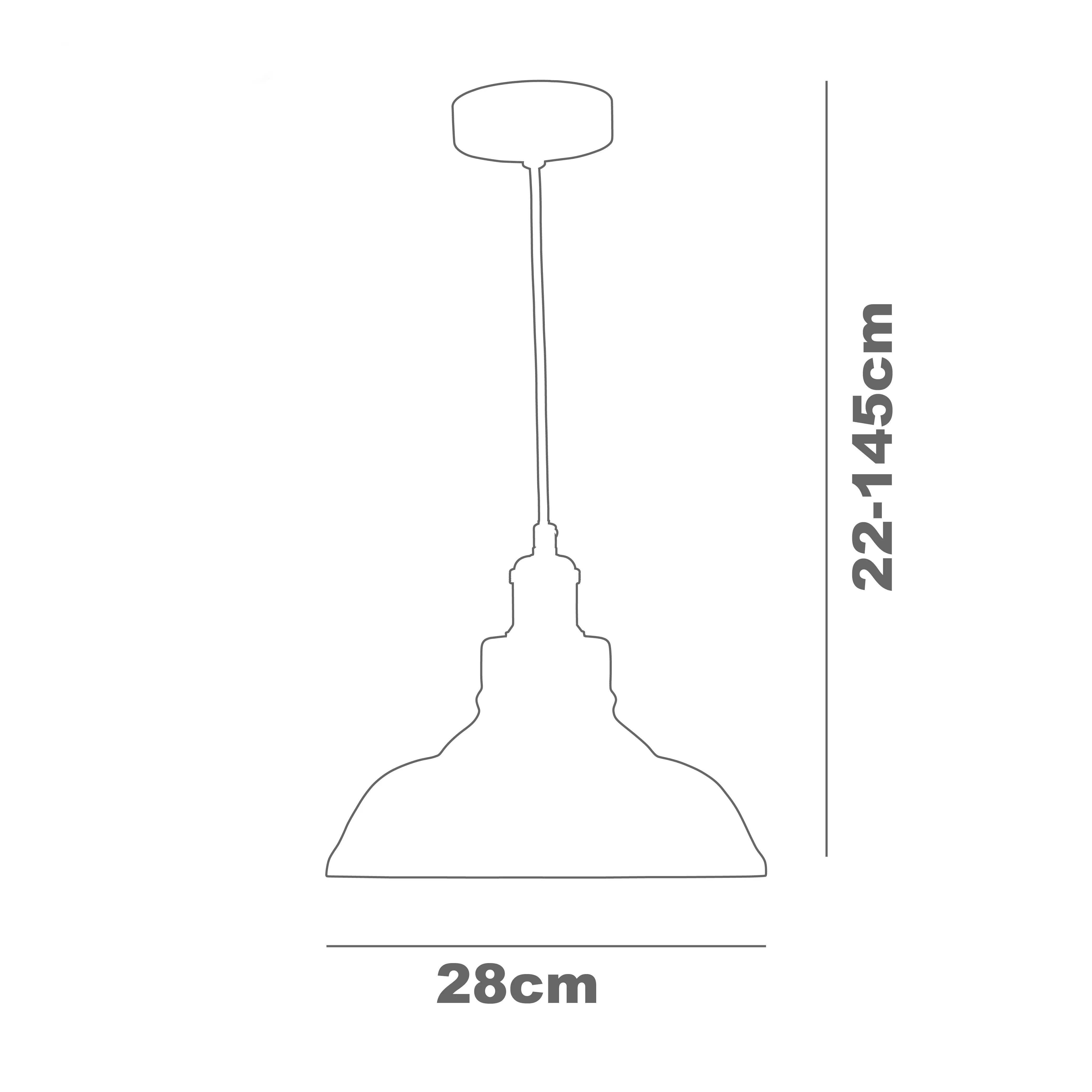 Witton Modern Glass Pendant Antique Brass Ceiling Light 28Cm