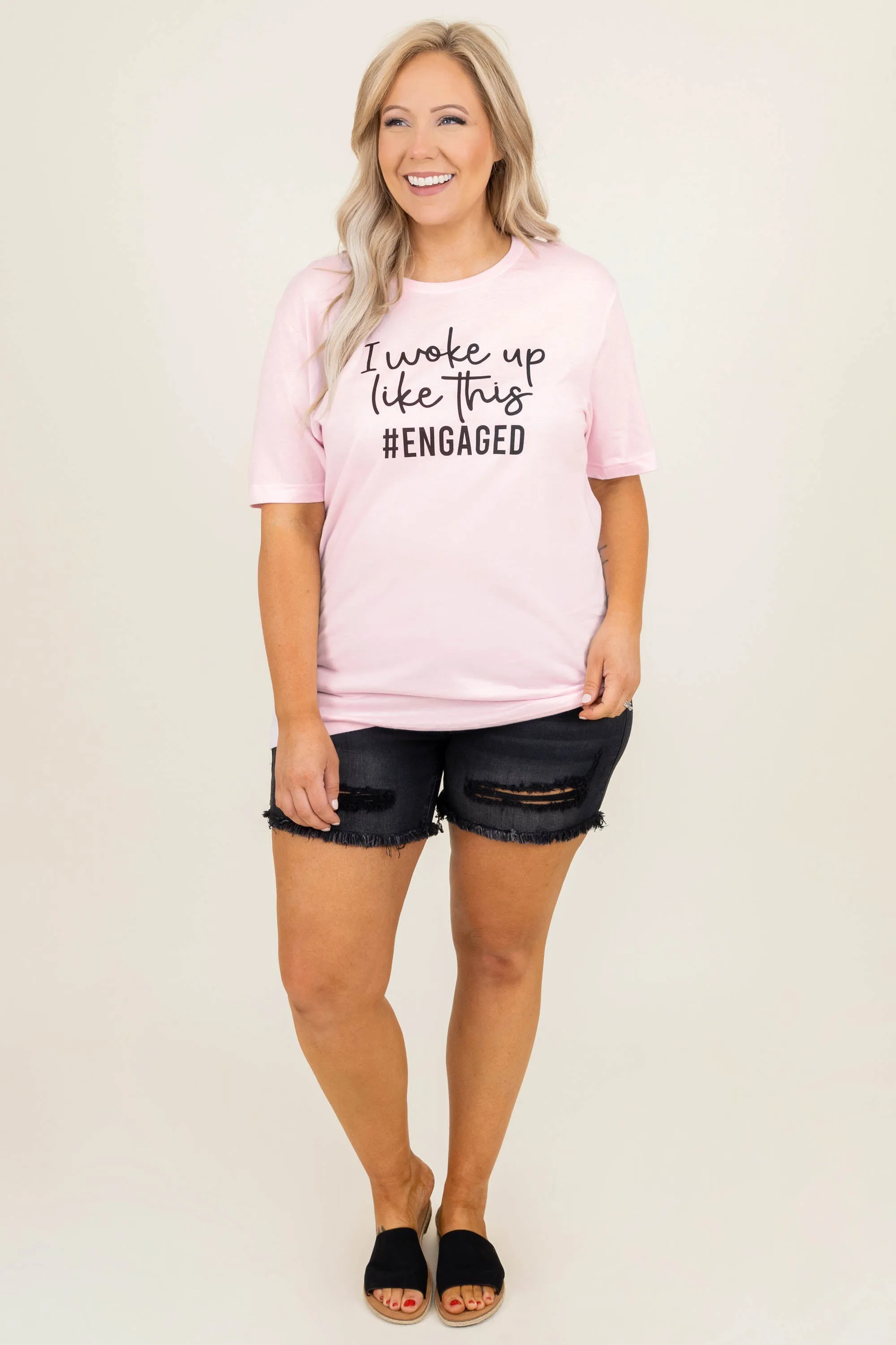 Woke Up Like This Tee, Soft Pink