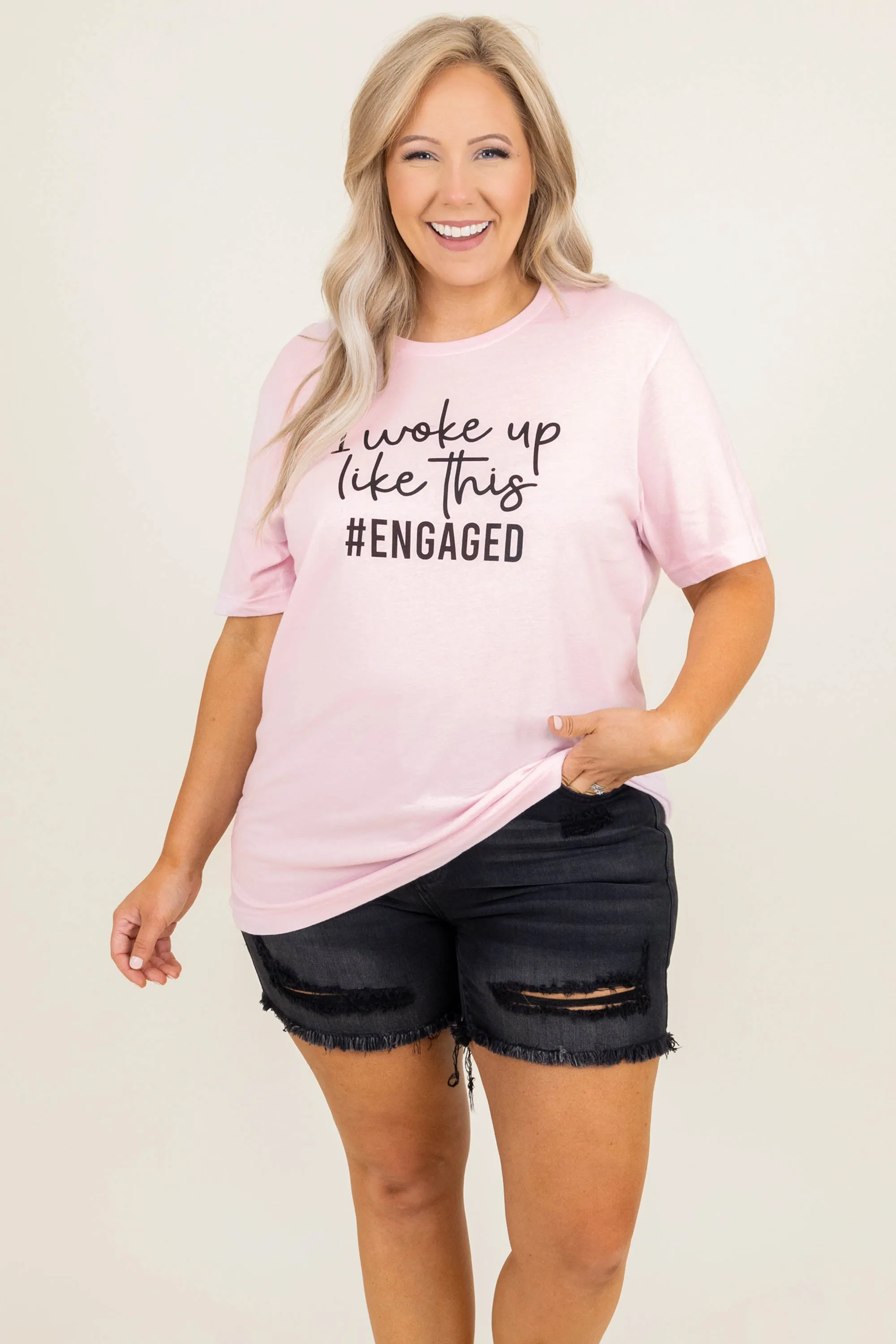 Woke Up Like This Tee, Soft Pink