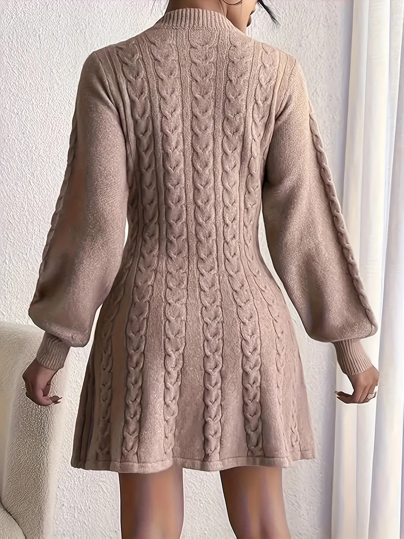 Womens ALine Flared Knit Dress  AutumnWinter
