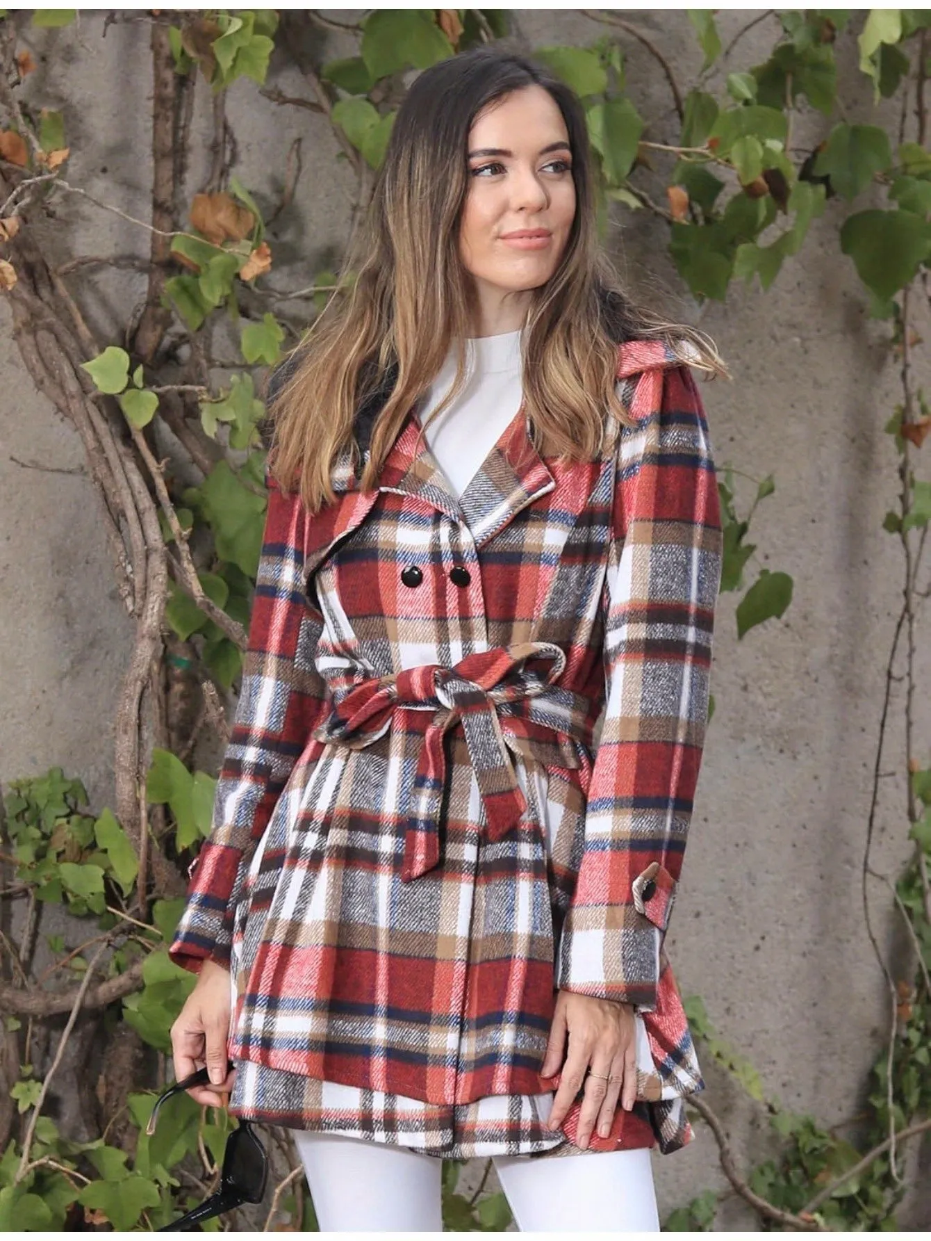 Womens Double Breasted Long Sleeve Winter Coat