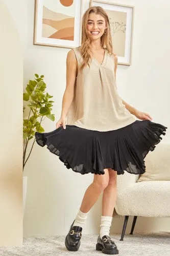 Woven Placket V Tank