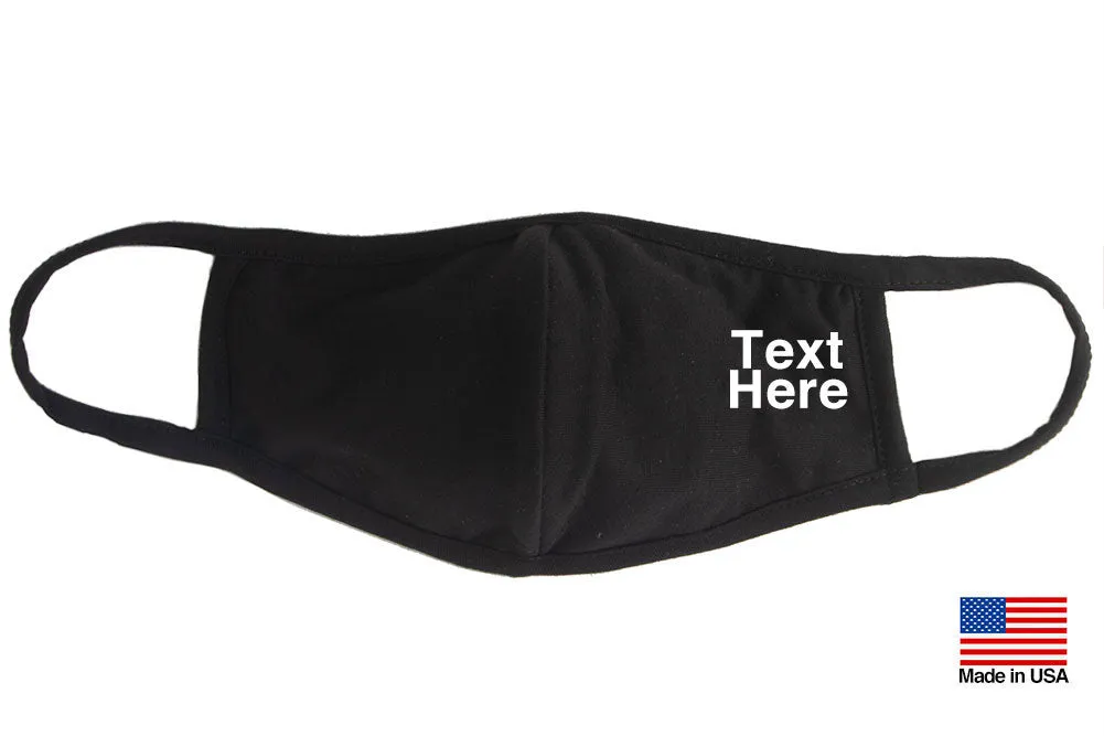 Your Own Text Customization Unisex Reusable Washable Mouth Cotton Face Masks for Adults Kids - Made in USA