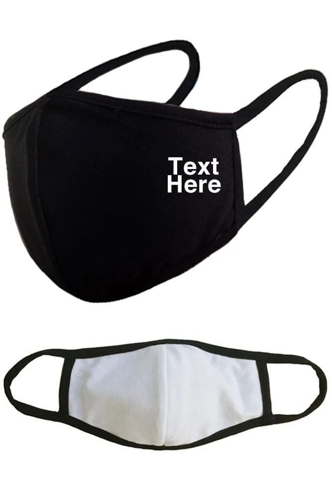 Your Own Text Customization Unisex Reusable Washable Mouth Cotton Face Masks for Adults Kids - Made in USA