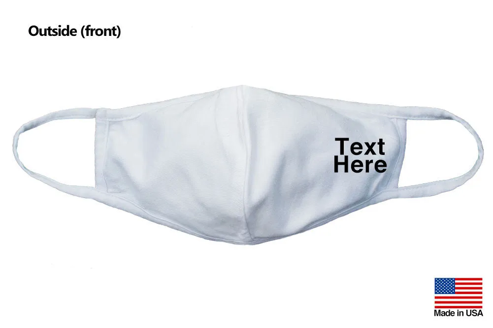 Your Own Text Customization Unisex Reusable Washable Mouth Cotton Face Masks for Adults Kids - Made in USA