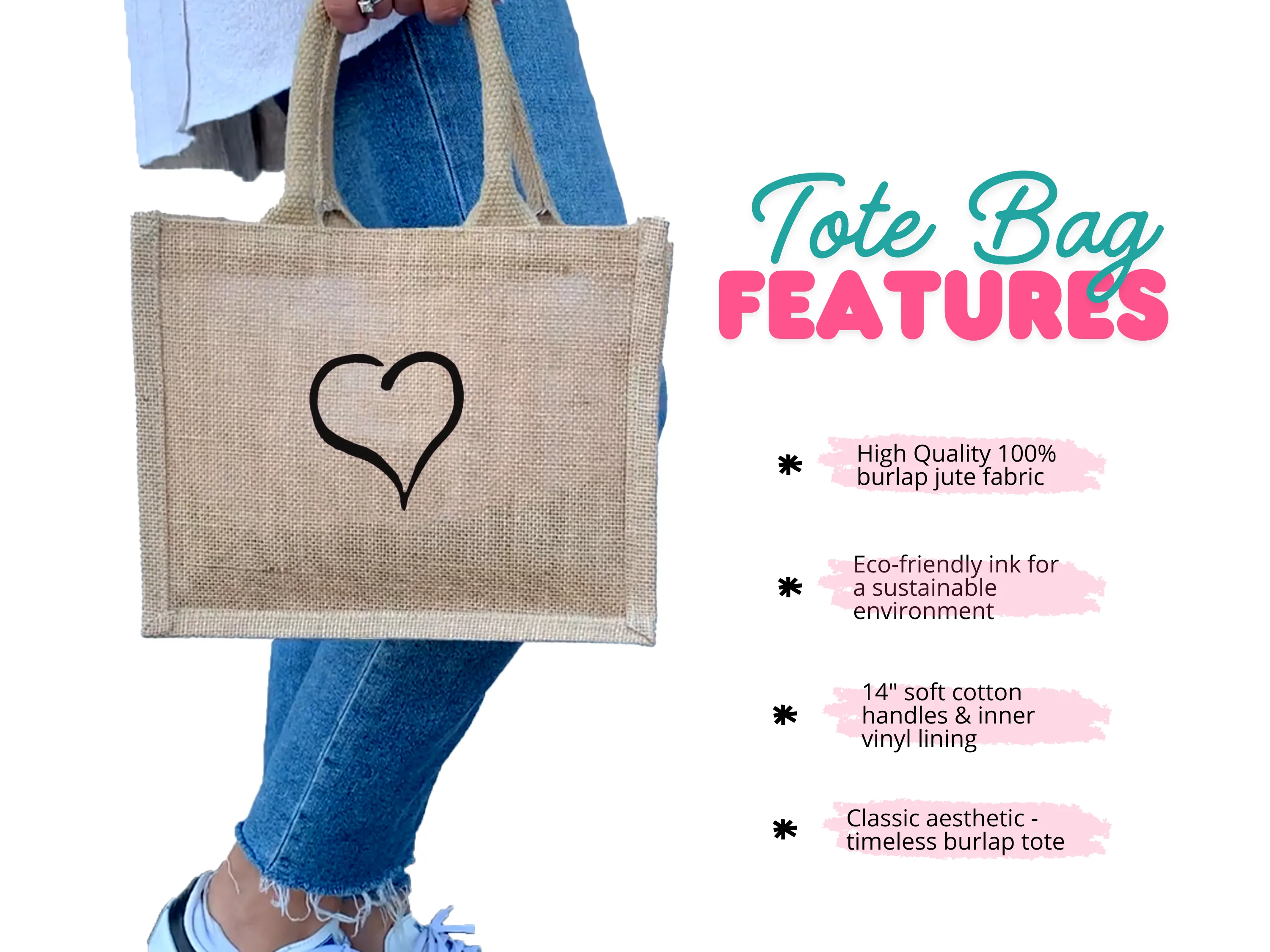 Zeta Tau Alpha  Heart and Sorority Letters Burlap Tote Bag